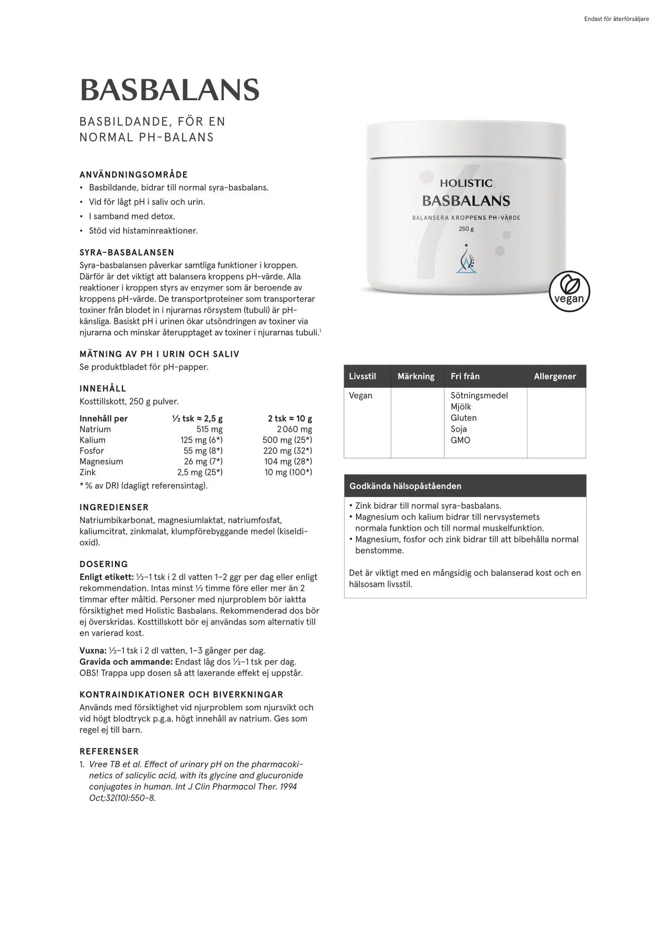 Holistisk Basbalans, 250 g pulver