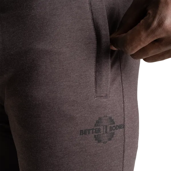 Better Bodies Tapered Joggers/Træningsbukser V2, Mørkegrå Melange