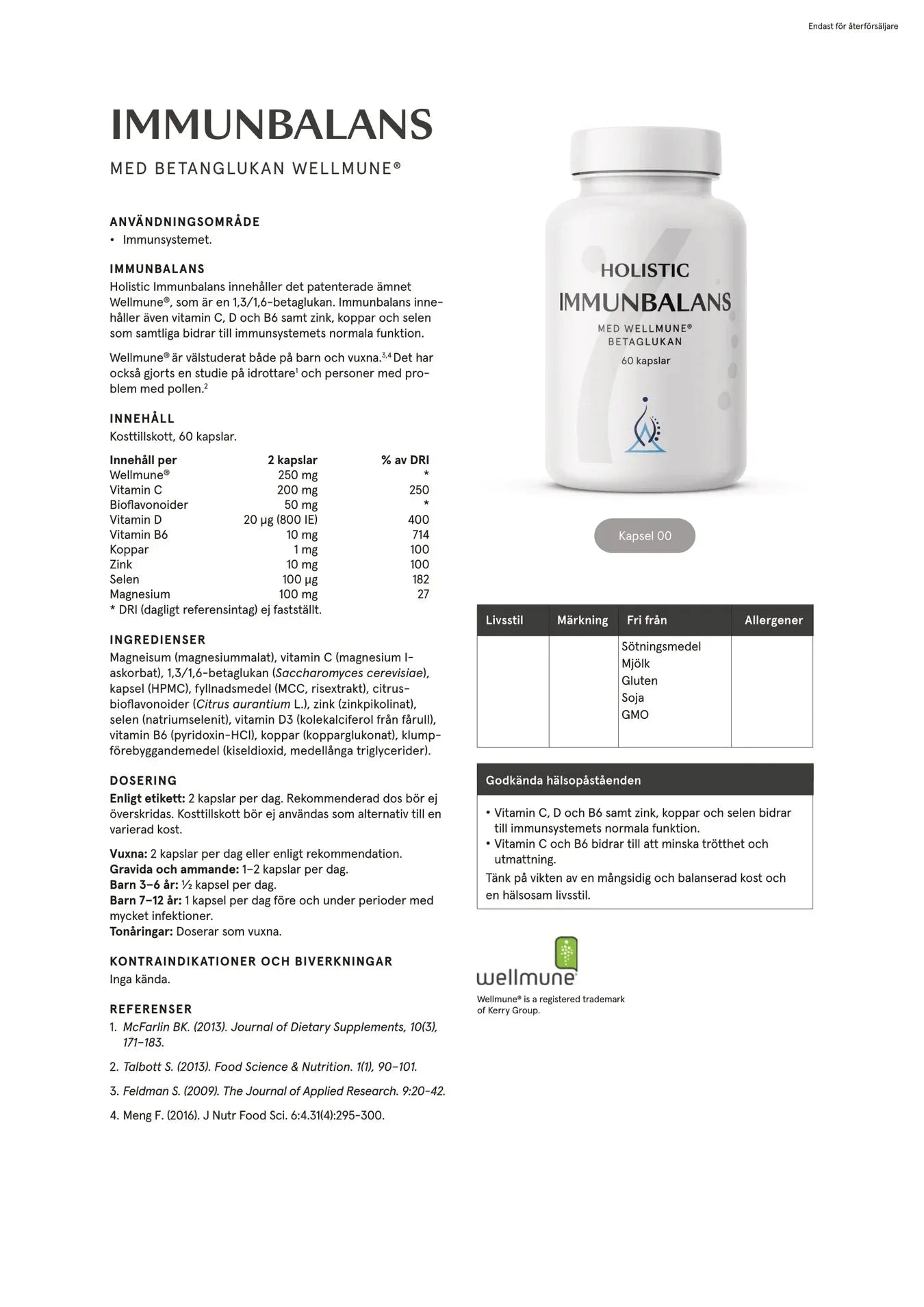 Holistic Immunbalans, 60 kapslar