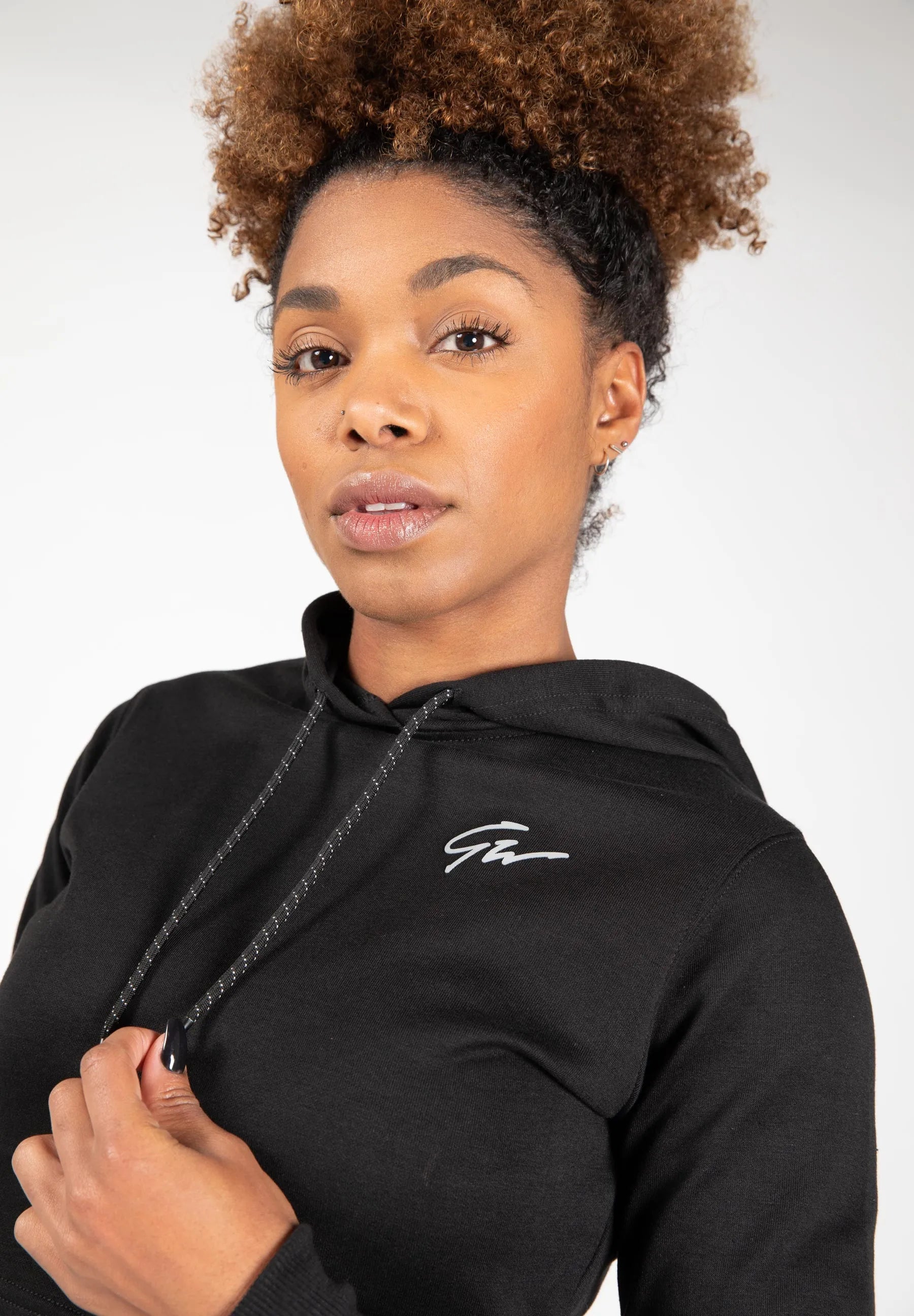 Gorilla Wear Pixley Crop Top Hættetrøje, sort
