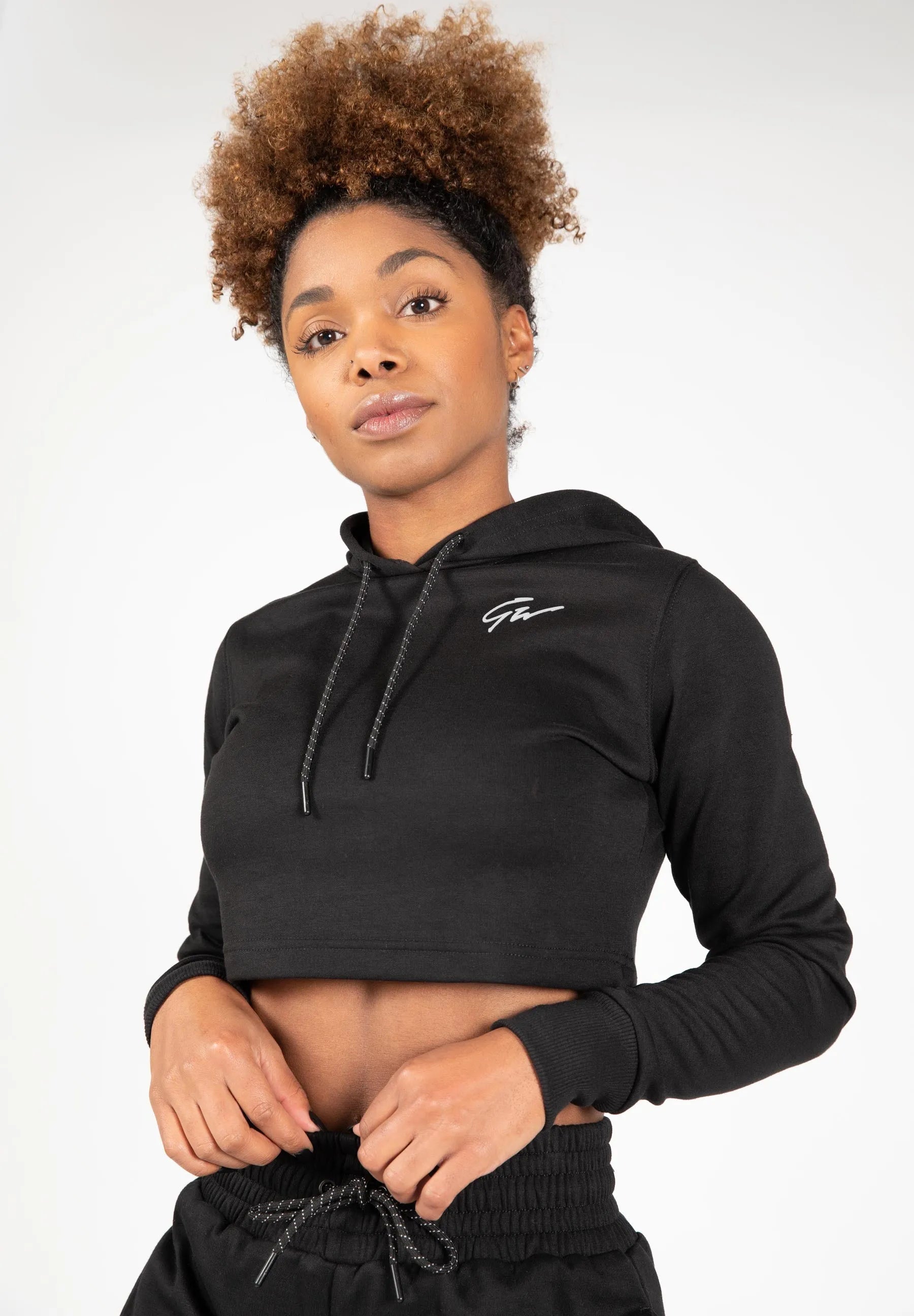 Gorilla Wear Pixley Crop Top Hættetrøje, sort