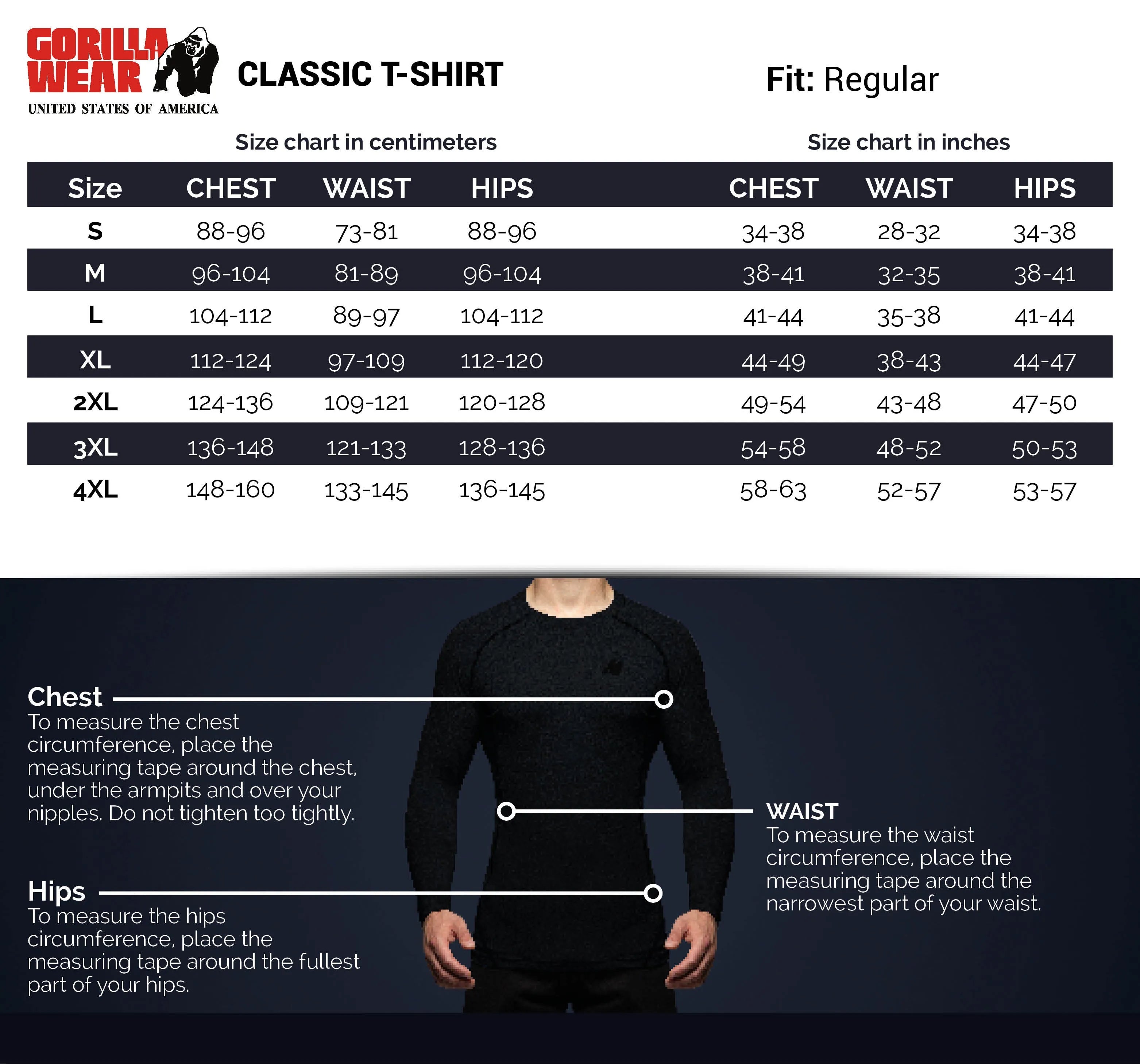 Gorilla Wear Classic T-shirt, sort/guld