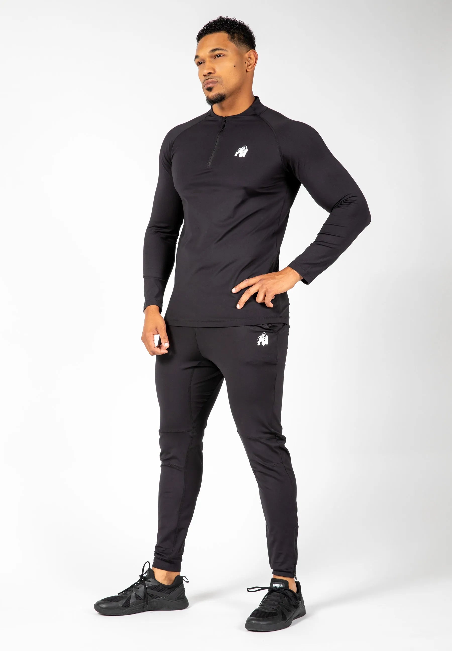 Gorilla Wear Hamilton Hybrid langærmet/træningstrøje, sort