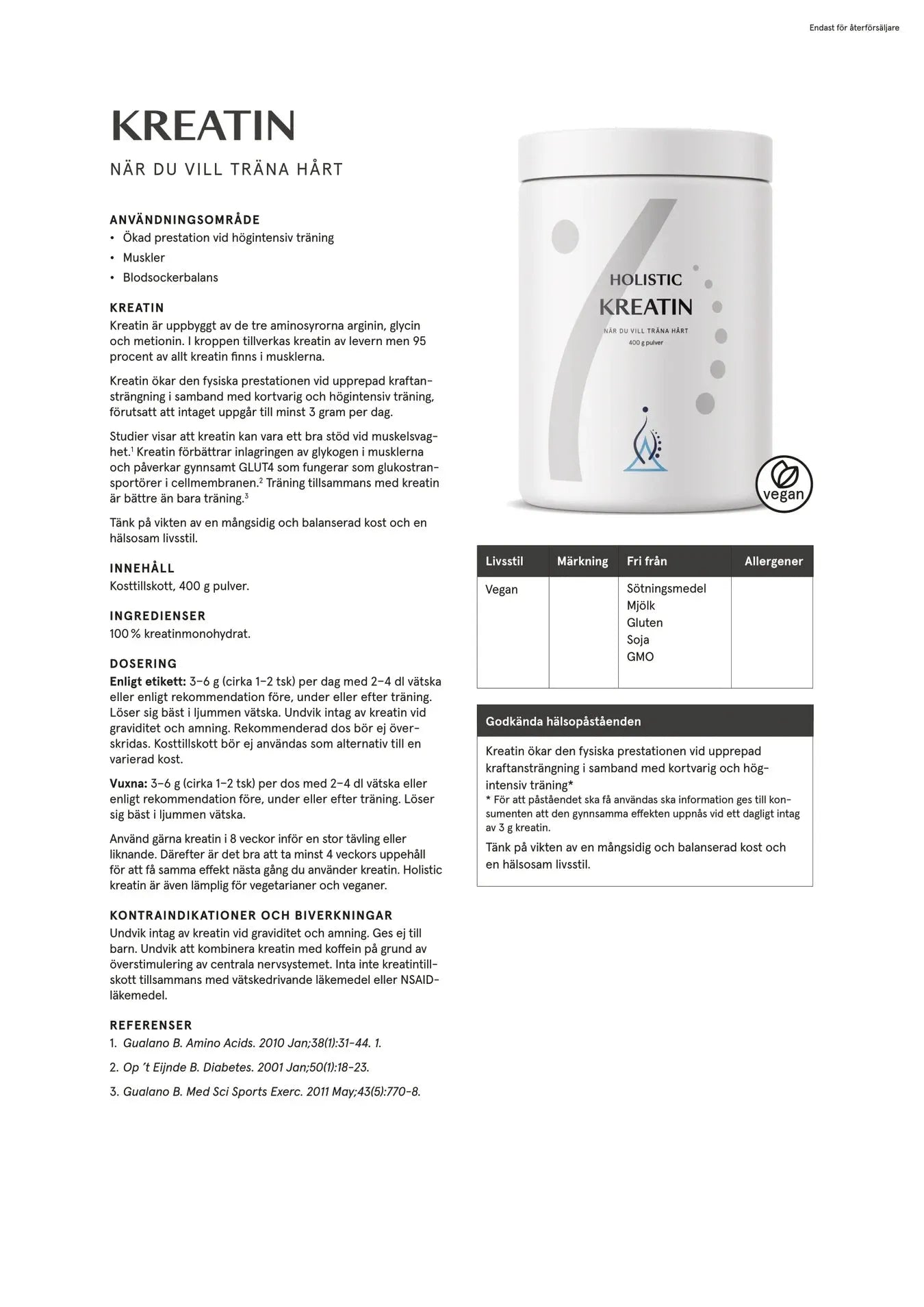 Holistisk kreatin, 400 g