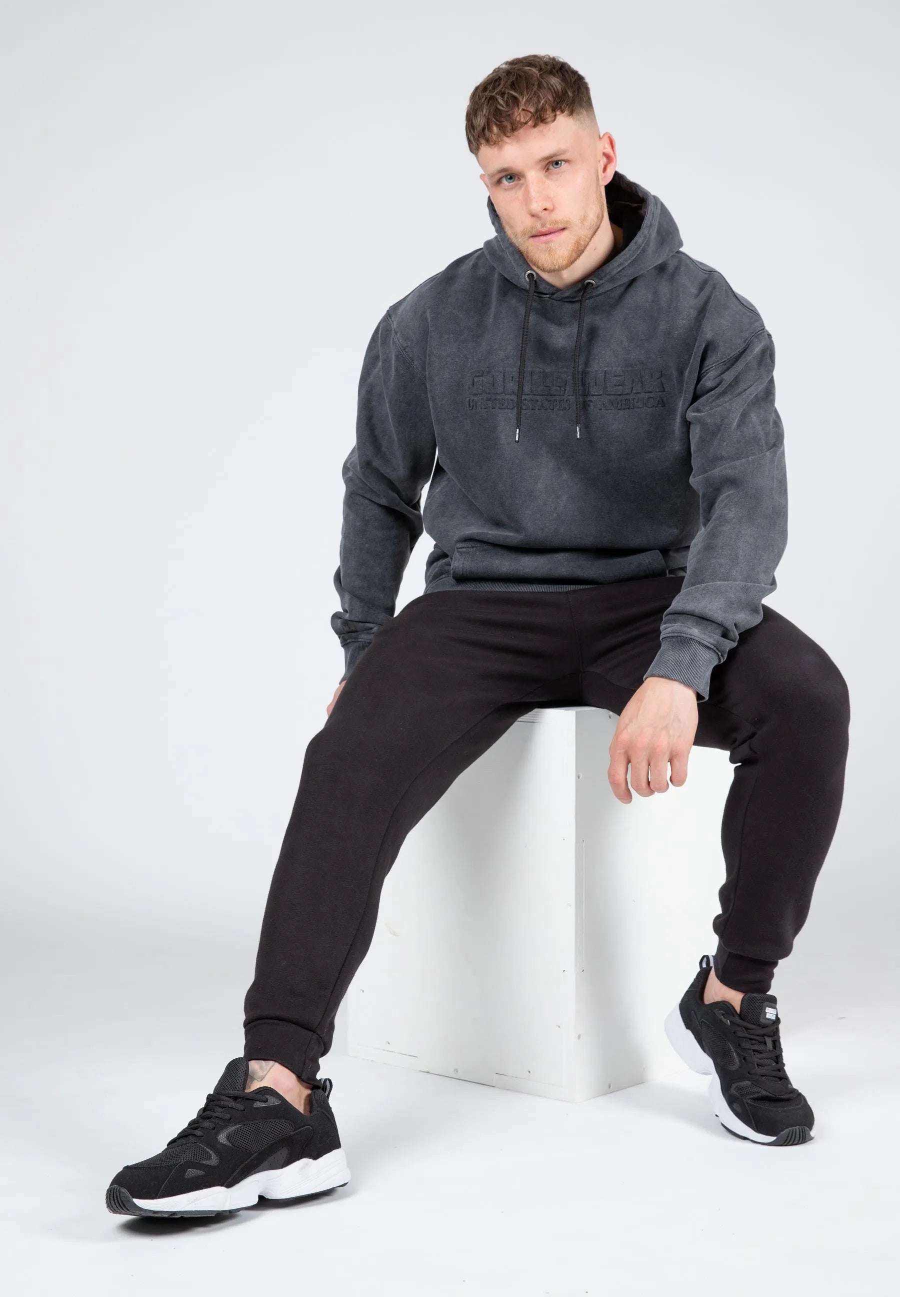 Gorilla Wear Crowley Oversized Men's Hoodie, washed grey