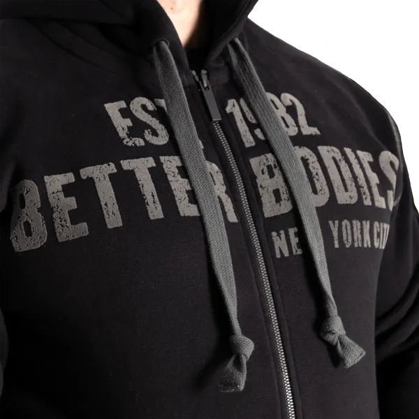 Better Bodies Graphic Zip Hoodie, Black