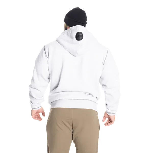 Better Bodies Graphic Zip Hoodie, Light Grey Melange