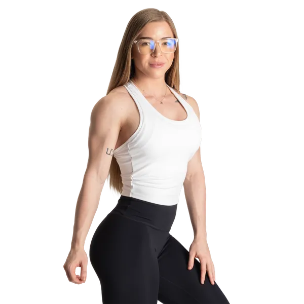 Better Bodies Core crop t-back Linne, White