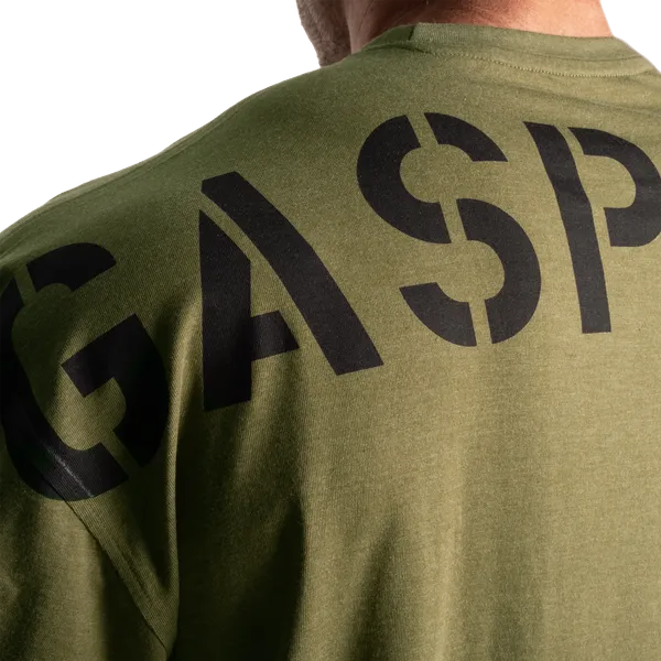 Gasp Division Iron T-shirt, Army Green Melange