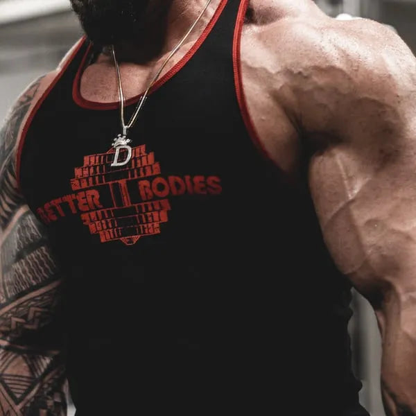 Better Bodies Dumbbell t-back Linne, Black/Red