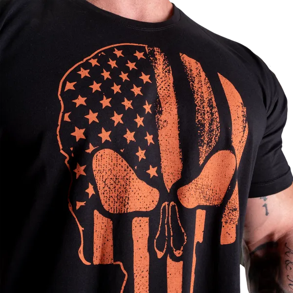 Gasp Skull Standard T-shirt, Sort/Orange
