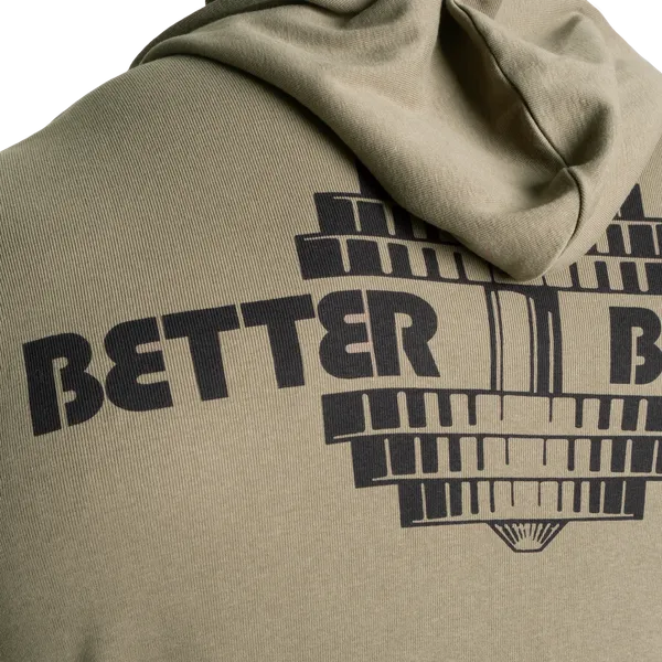 Better Bodies Light hættetrøje med lynlås, Vasket grøn