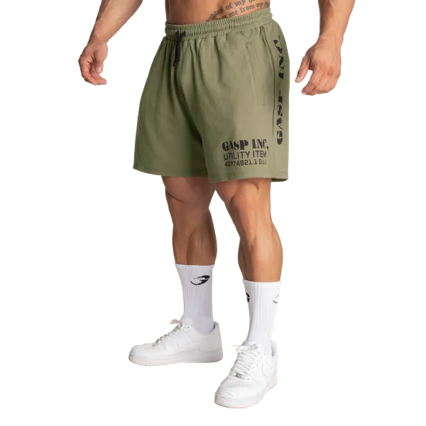 Gasp Termoshorts/træningsshorts 15 cm, vasket grøn