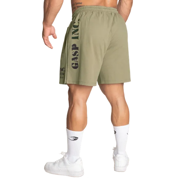 Gasp Termoshorts/træningsshorts 15 cm, vasket grøn