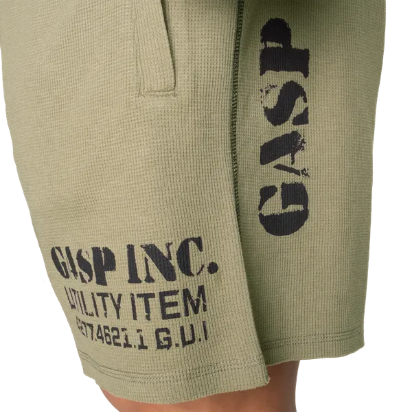 Gasp Termoshorts/træningsshorts 15 cm, vasket grøn