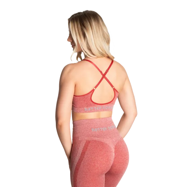 Better Bodies Curve scrunch-bh/sports-bh, Chili rød melange
