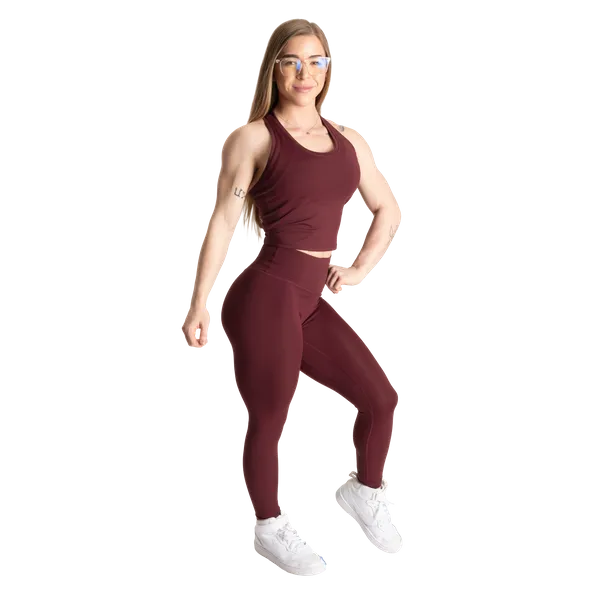 Better Bodies Core crop T-back Linne, Maroon