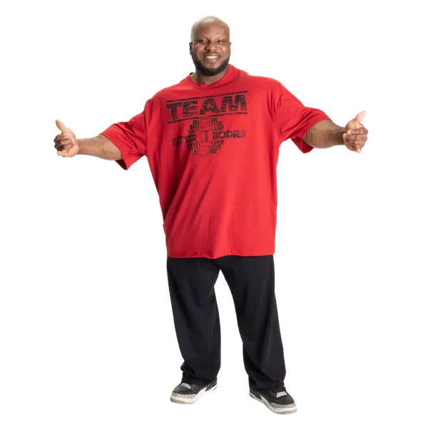 Better Bodies Team Pump Cover Iron T-shirt, Chili Red