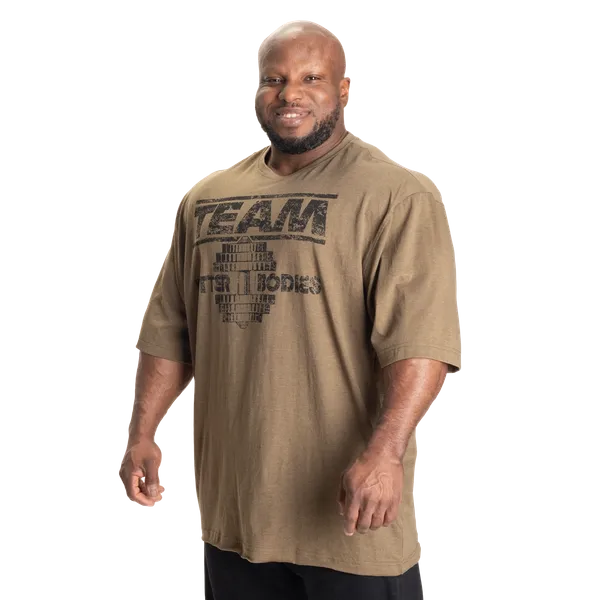 Better Bodies Team Pump Cover Iron T-shirt, Army Green Melange