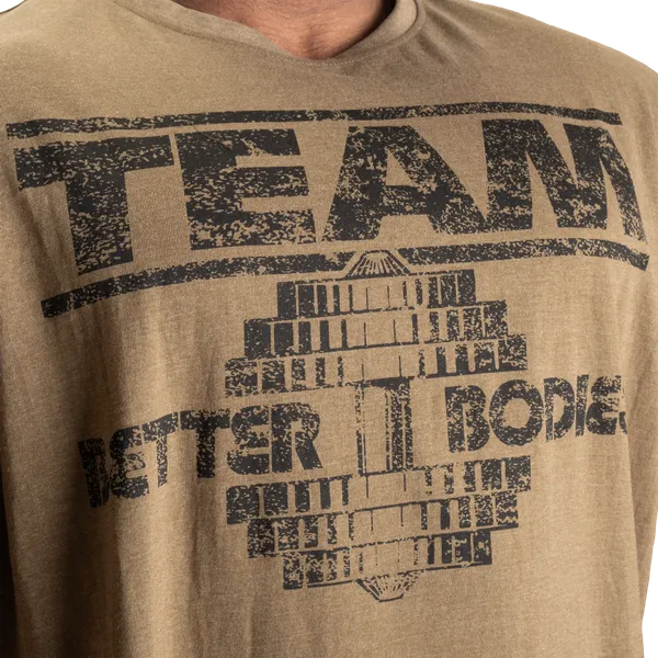 Better Bodies Team Pump Cover Iron T-shirt, Army Green Melange