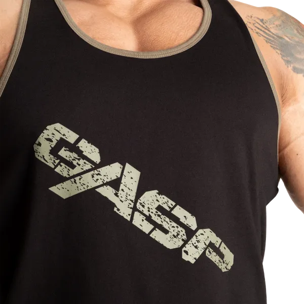Gasp Vintage T-back Tanktop, Sort/Grøn