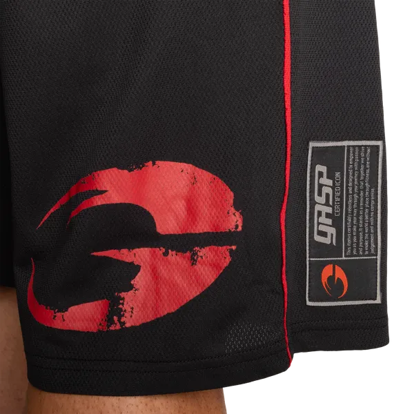 Gasp Pro mesh shorts/träningsshorts, Black/Red