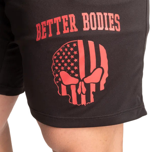 Better Bodies Skull Function Shorts/träningsshorts, Black/Red