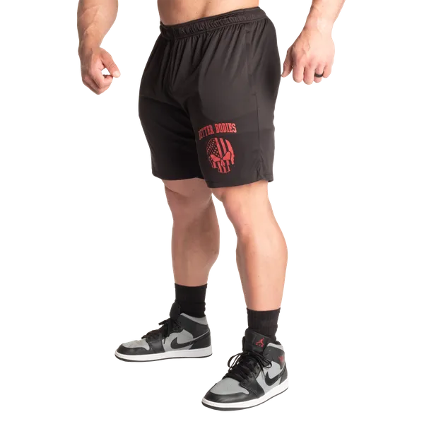 Better Bodies Skull Function Shorts/träningsshorts, Black/Red