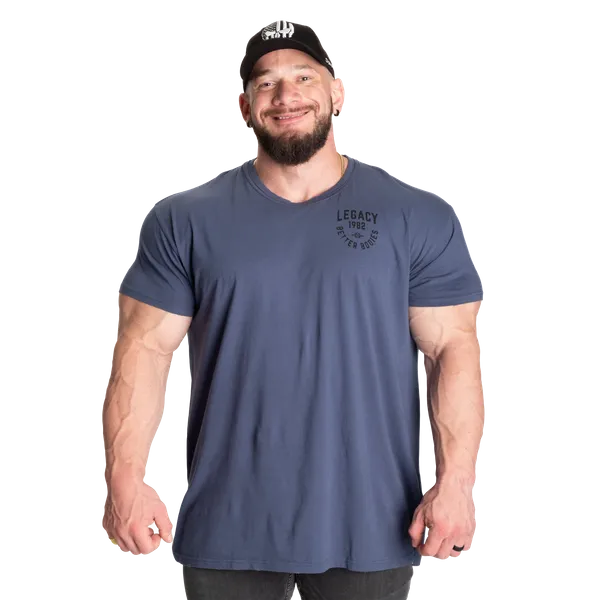 Better Bodies Legacy Street T-shirt, Washed Sky Blue