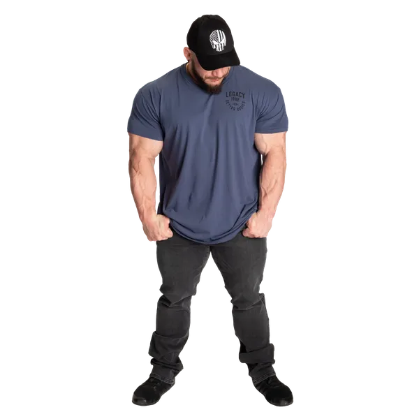 Better Bodies Legacy Street T-shirt, Washed Sky Blue