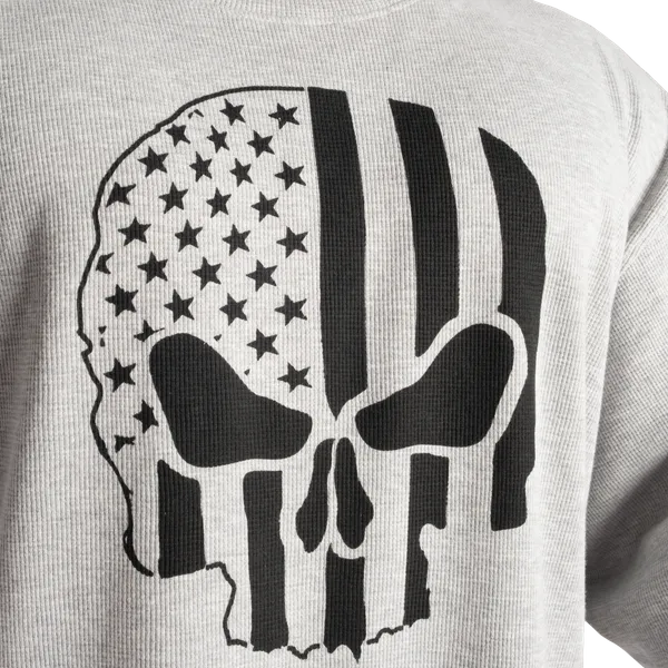 Gasp Thermal skull T-shirt, Grey Melange