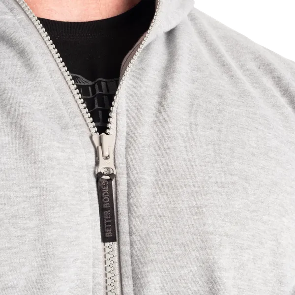 Better Bodies Standard Zip Hoodie, Light Grey Melange