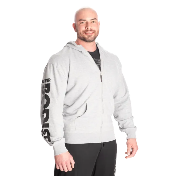 Better Bodies Standard Zip Hoodie, Light Grey Melange