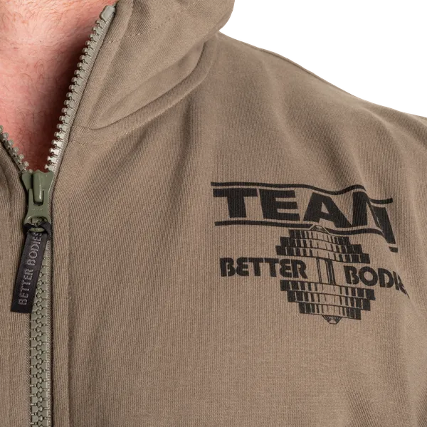 Better Bodies Original Standard Zip Hoodie, Washed Green