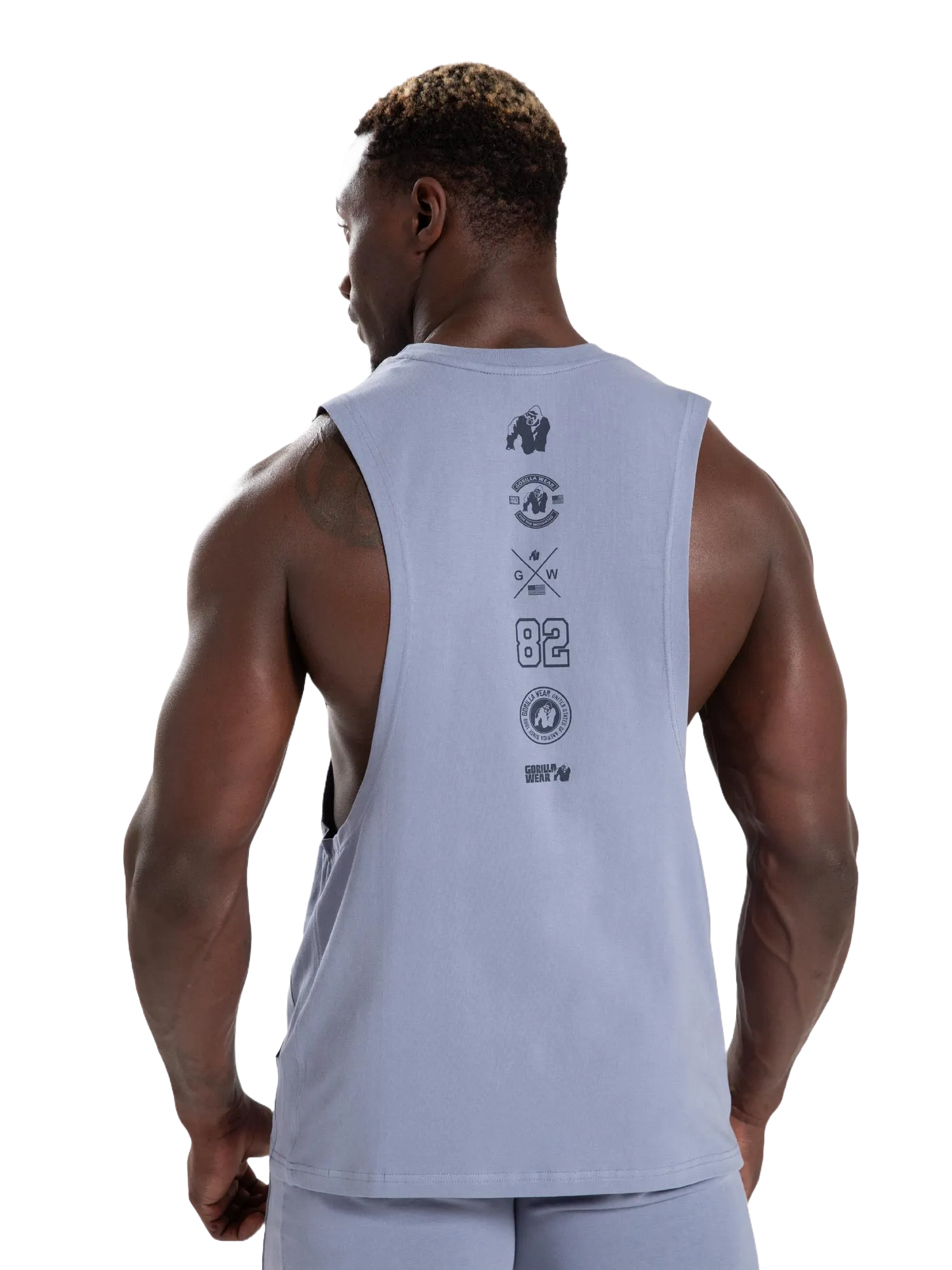 Gorilla Wear Lopez Drop Armhole Tank Top/Linne, stonewash blue