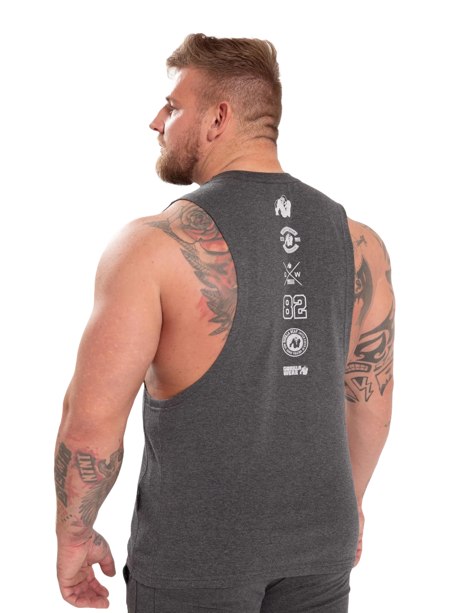 Gorilla Wear Lopez Drop Armhole Tank Top/Linne, dark grey melange