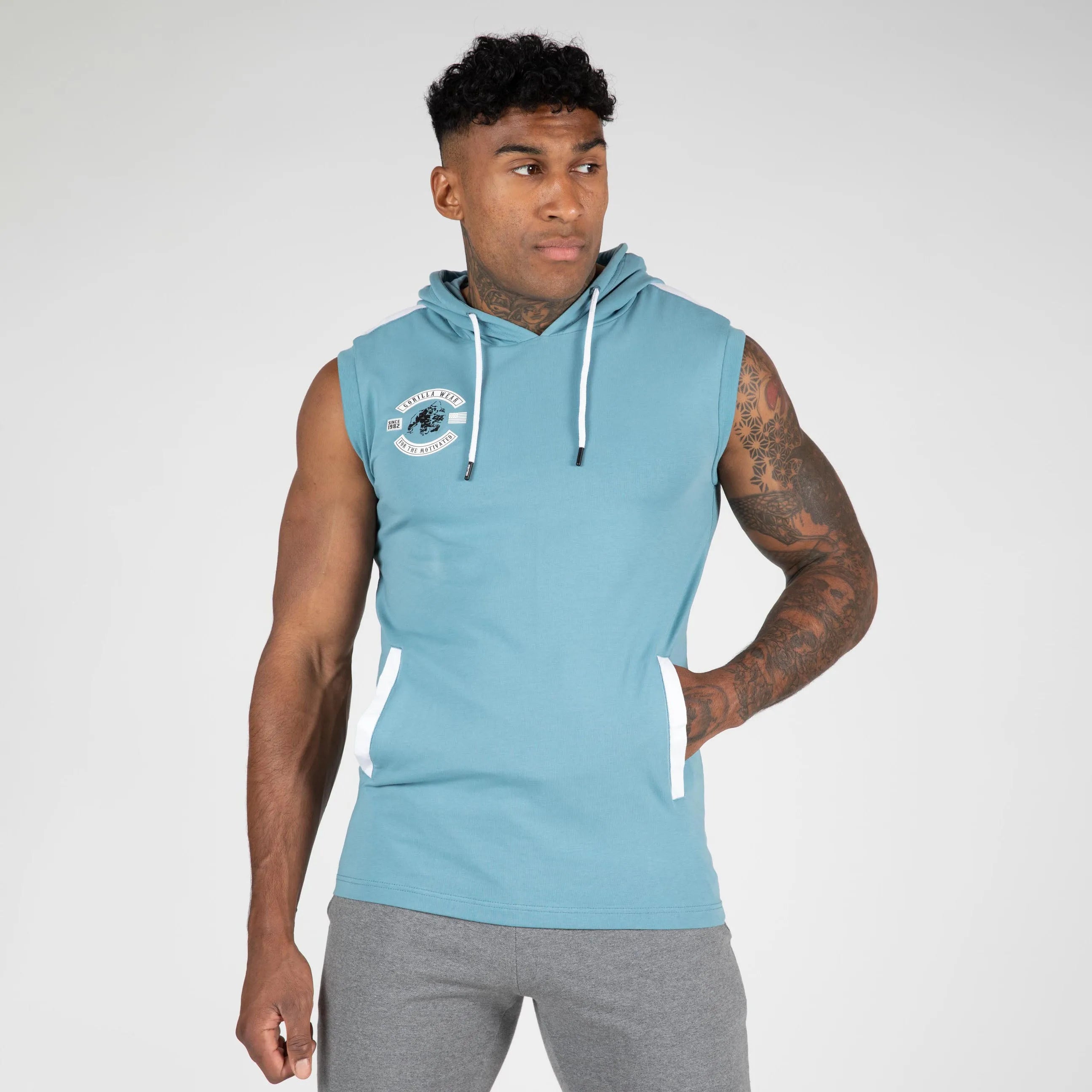 Gorilla Wear Oswego S/L hættetrøje, blå