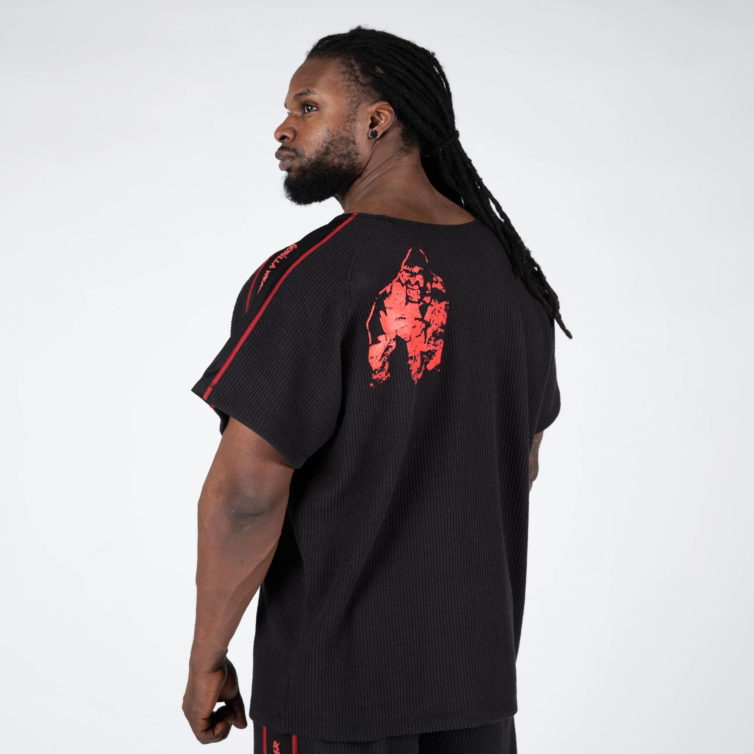 Gorilla Wear Buffalo Old School Workout Top T-shirt, sort/rød