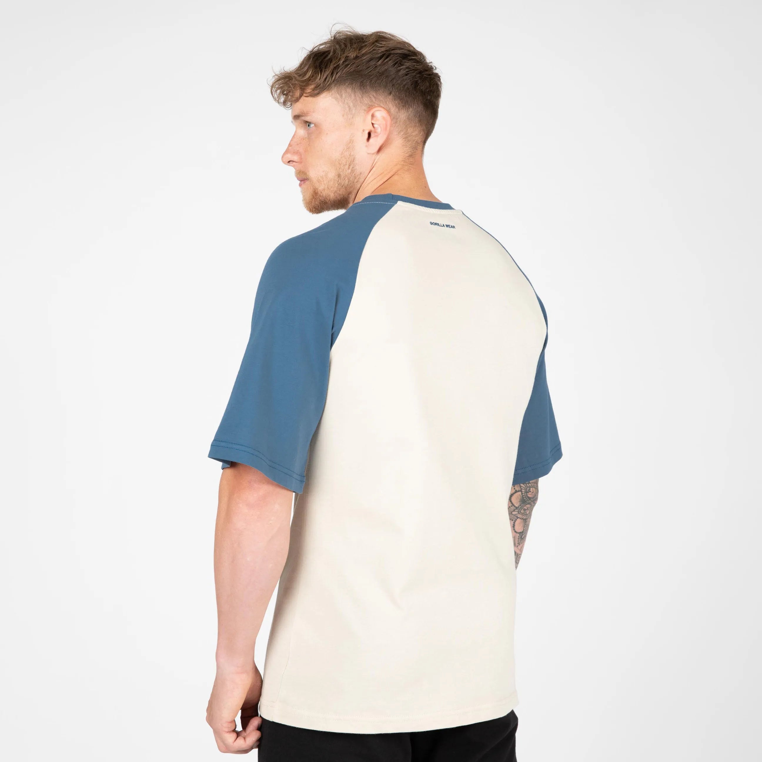 Gorilla Wear Logan Oversized T-shirt, beige/blå
