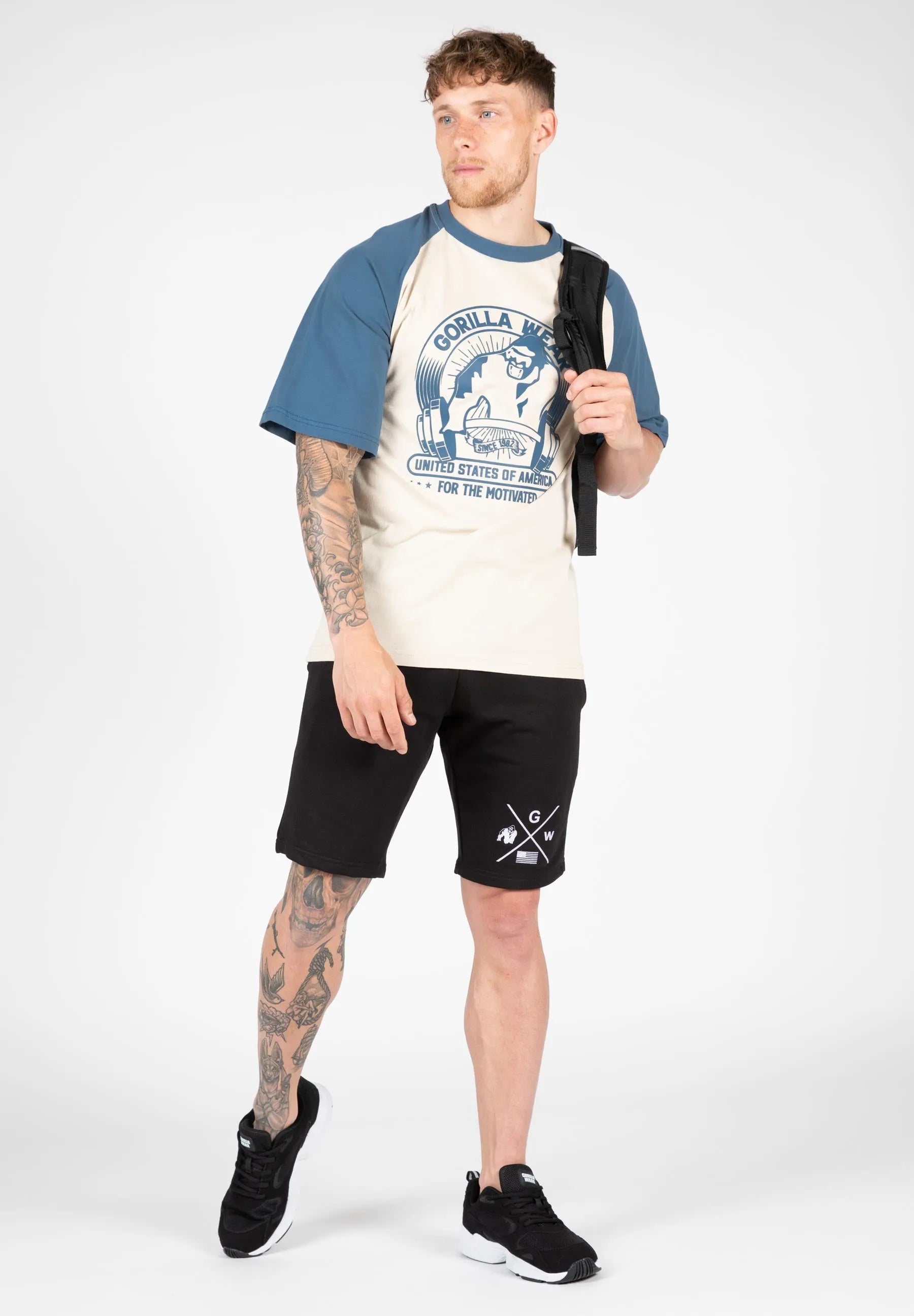 Gorilla Wear Logan Oversized T-shirt, beige/blå