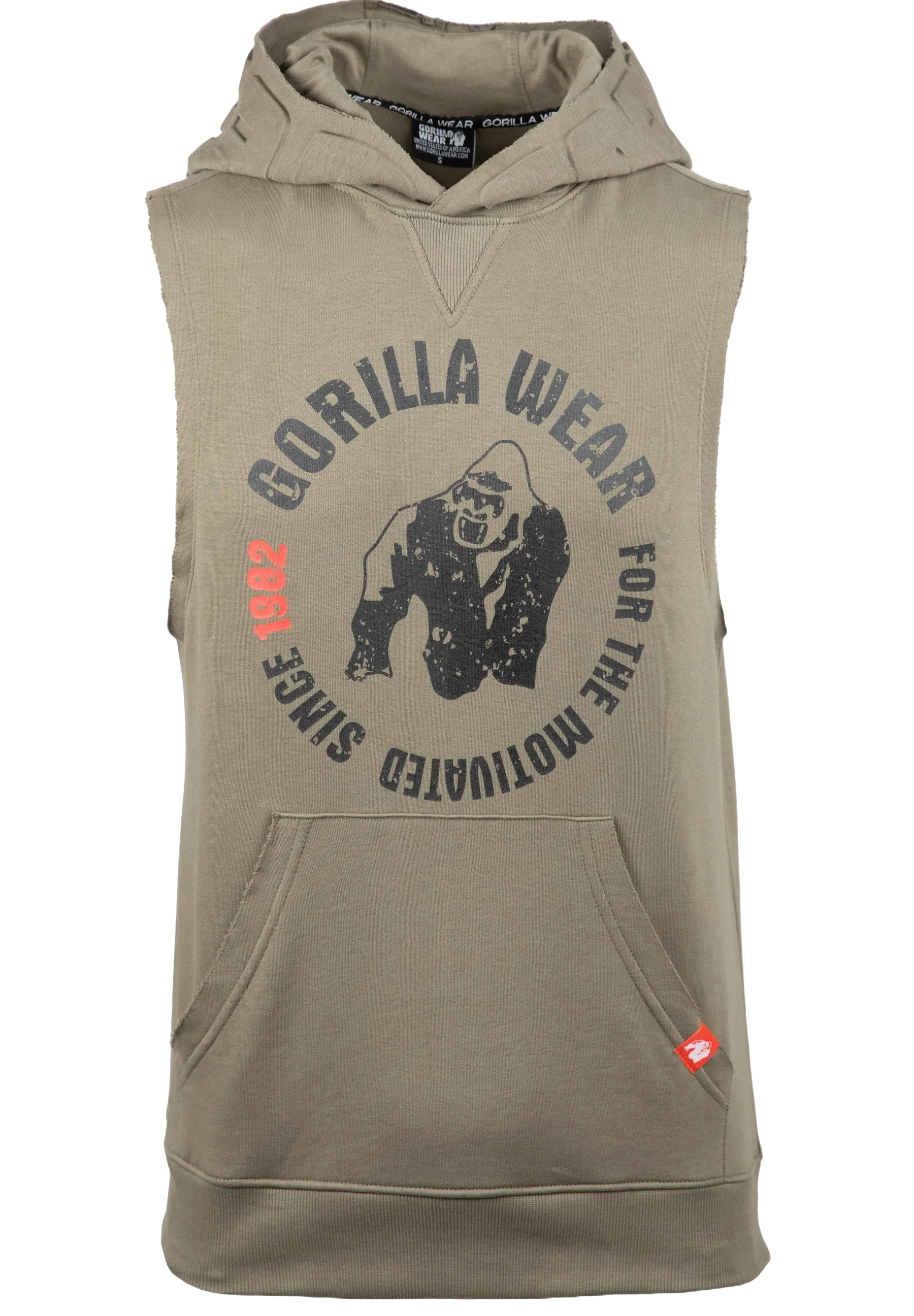 Gorilla Wear Marshall Sleeveless Hoodie, army green