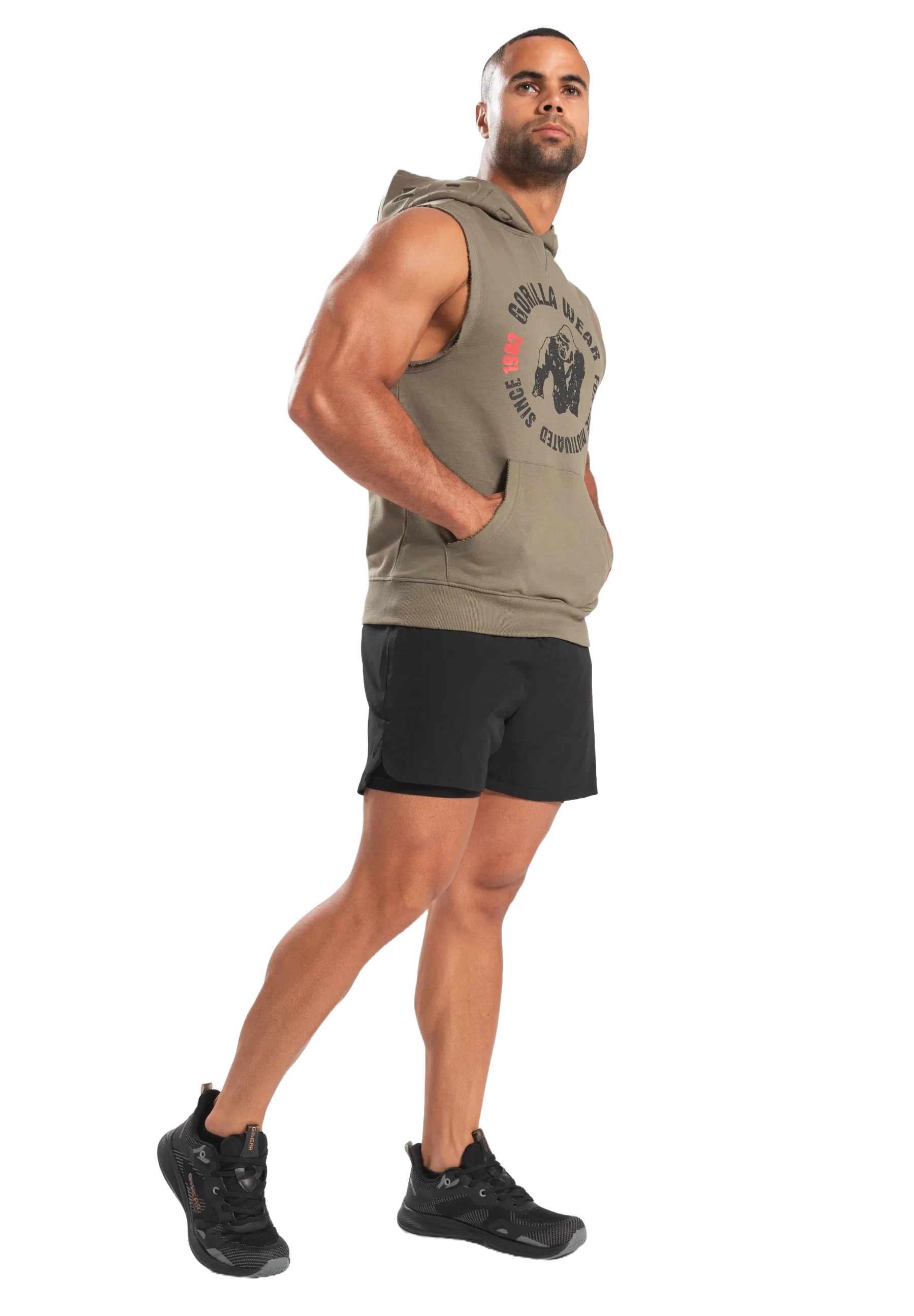 Gorilla Wear Marshall Sleeveless Hoodie, army green