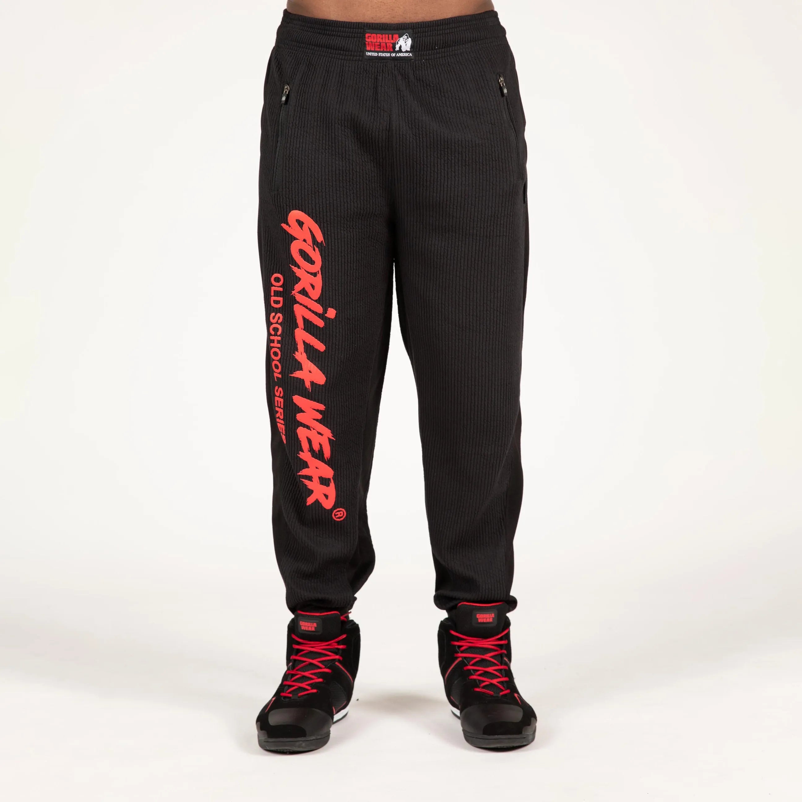 Gorilla Wear Augustine Old School Pants/Träningsbyxor, black/red