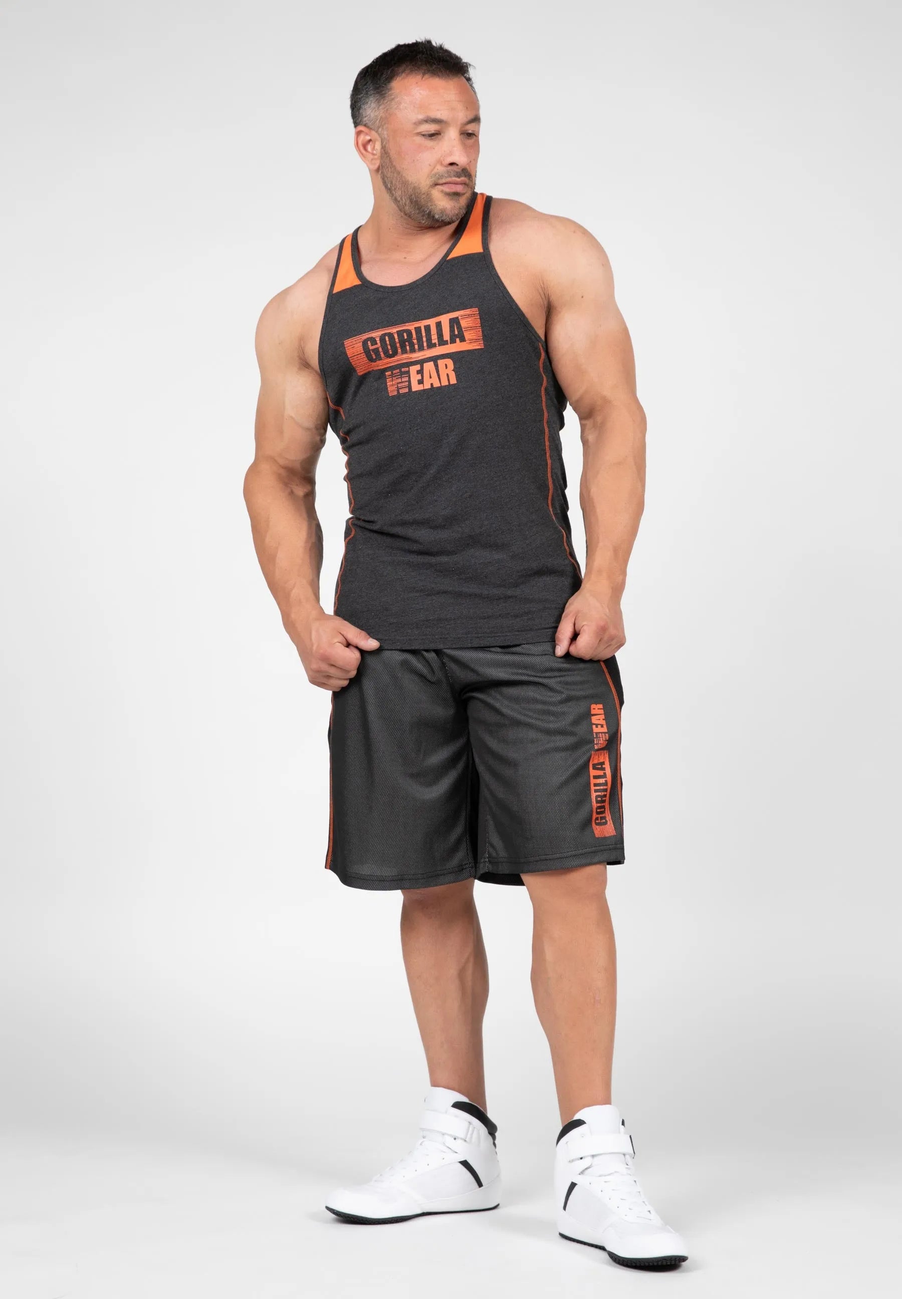Gorilla Wear Wallace Mesh Shorts/Træningshorts, grå/orange