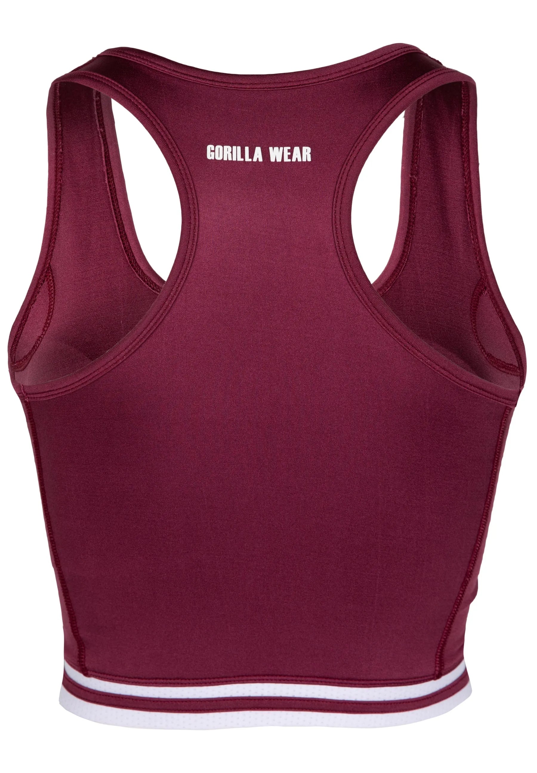Gorilla wear Mesa Zip Front Crop Top/träningstopp, burgundy red