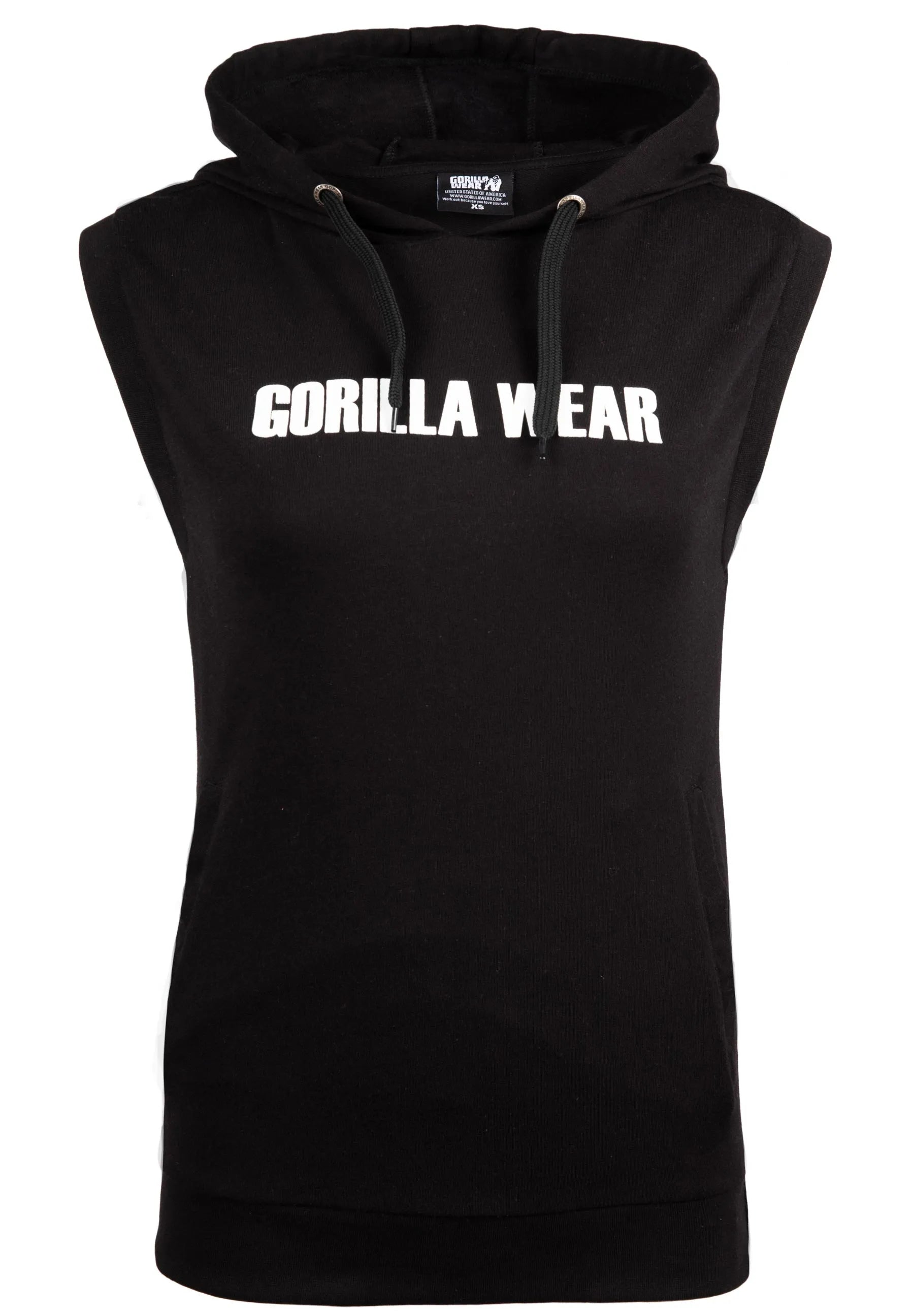 Gorilla Wear Virginia Ærmeløs Hættetrøje, sort