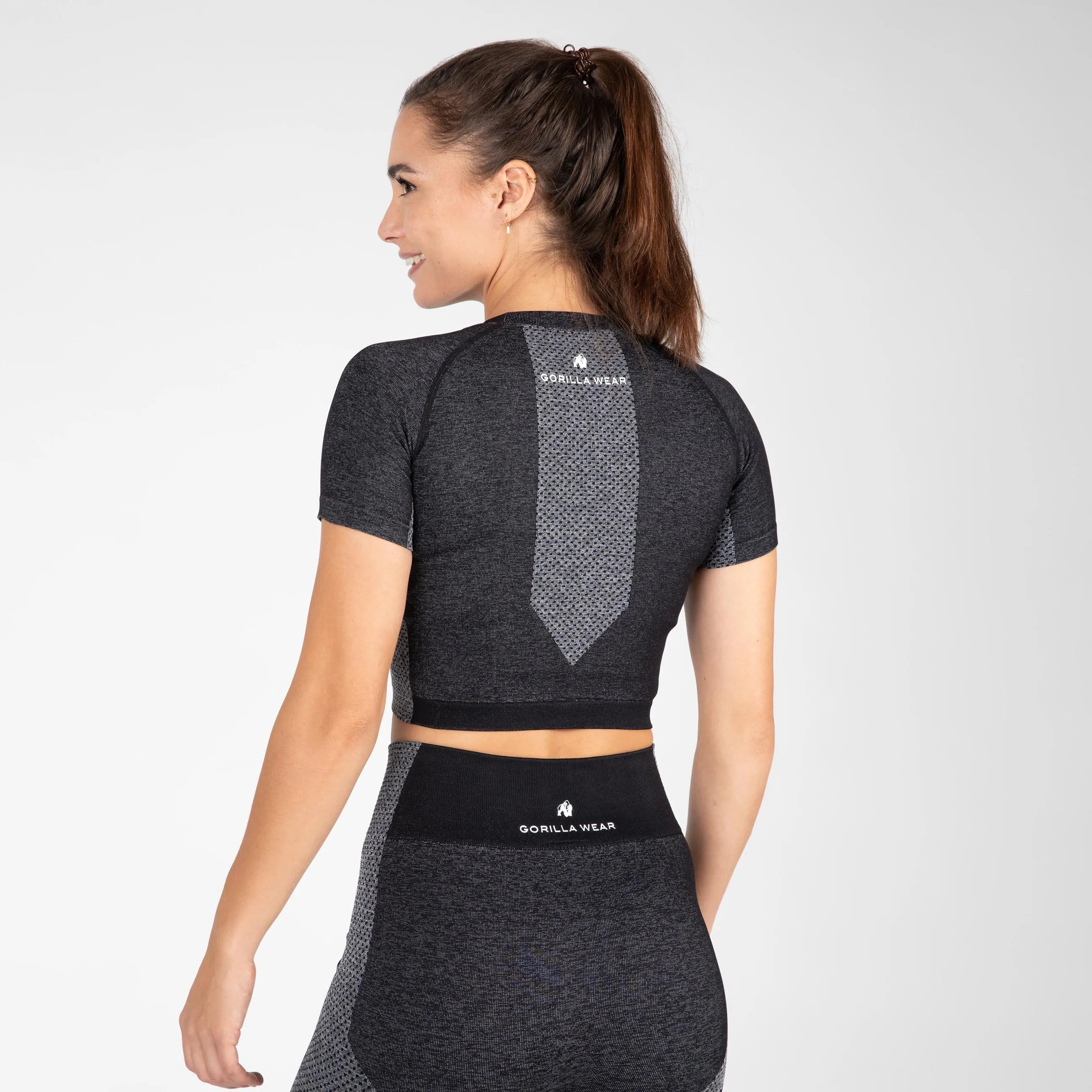 Gorilla Wear Selah Seamless Crop Top/træningstop, sort