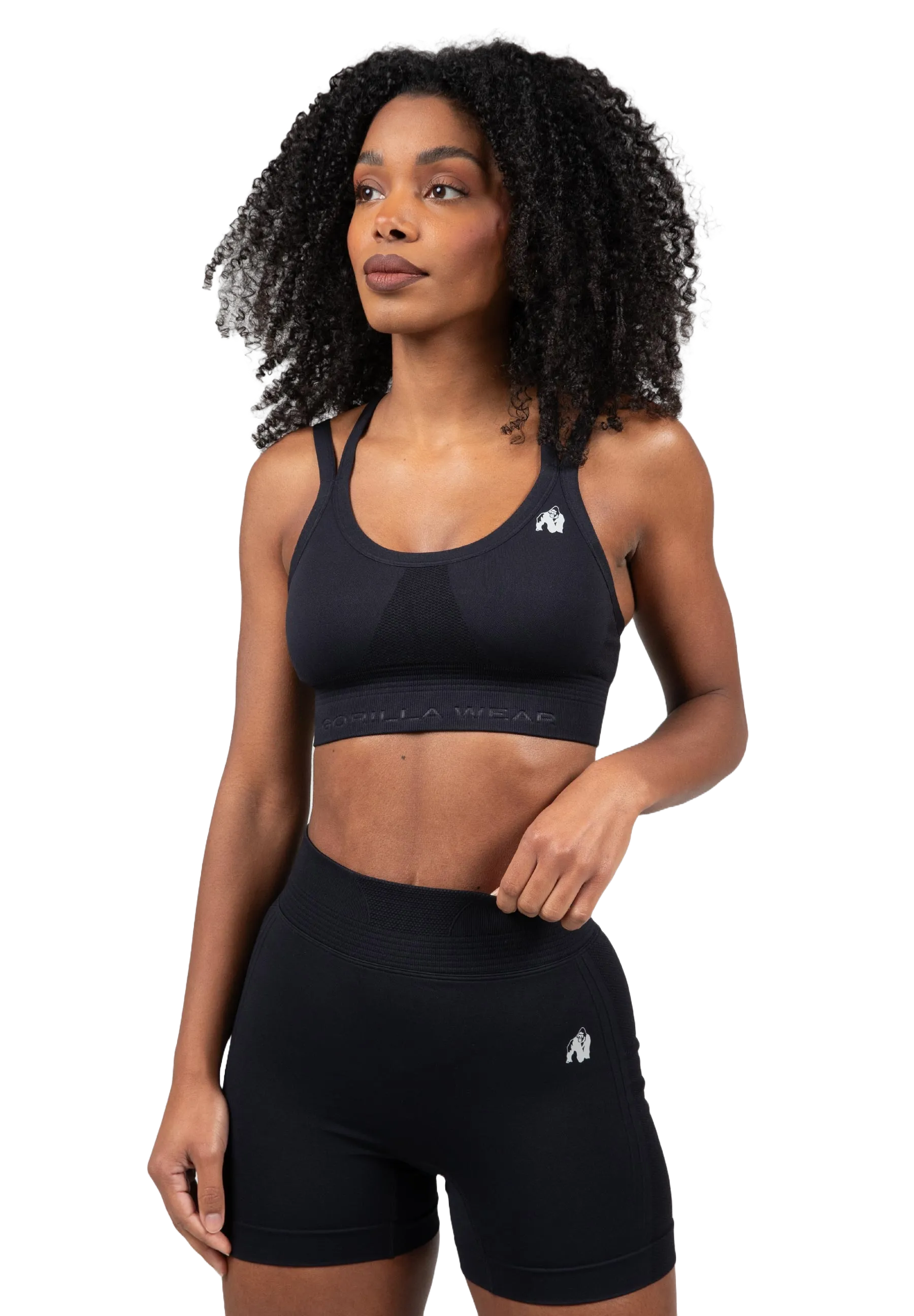 Gorilla Wear Whitney sømløs sports-bh/sports-bh, sort