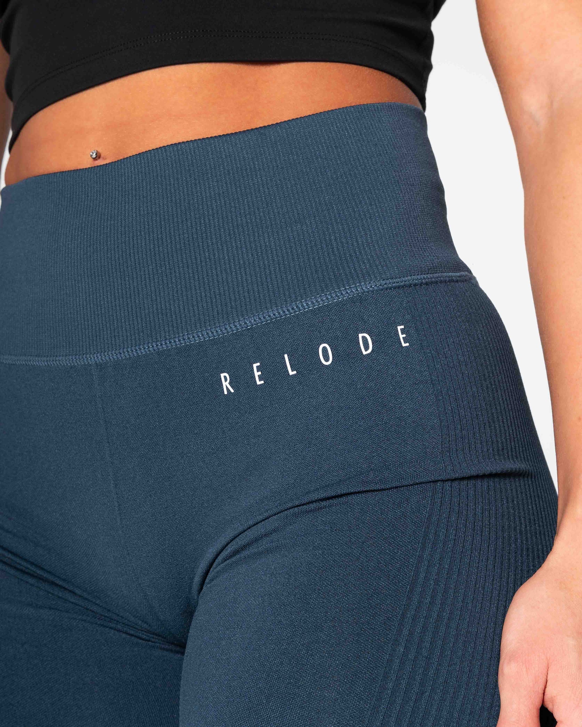 RELODE Slipstream Seamless Tights/Træningstights - Petrolblå