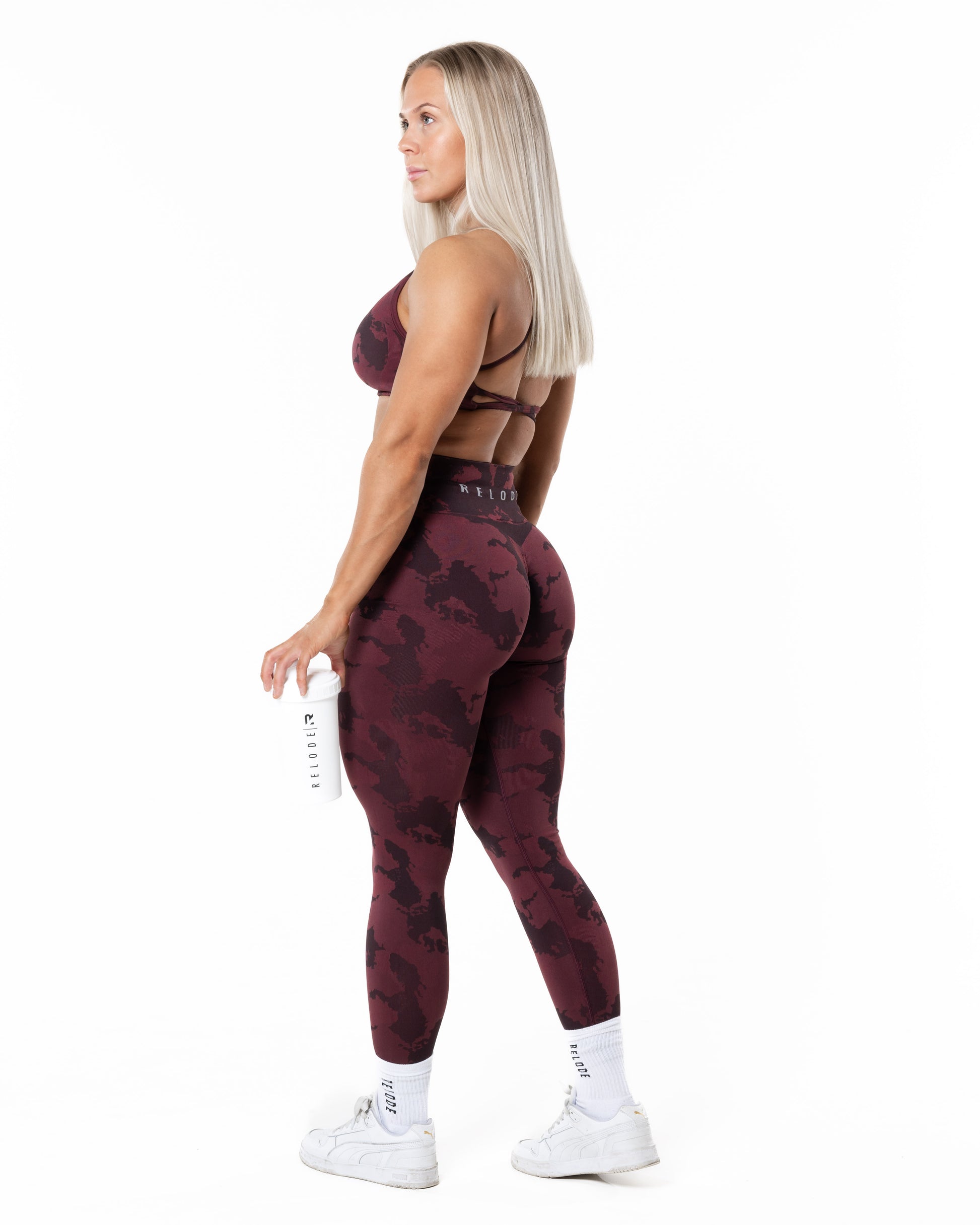RELODE Prime Scrunch Camo Tights/Träningstights - Röd
